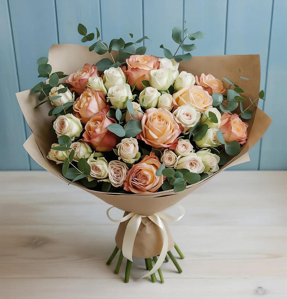 Букет цветов из: Альстромерии и Розы в Отказном