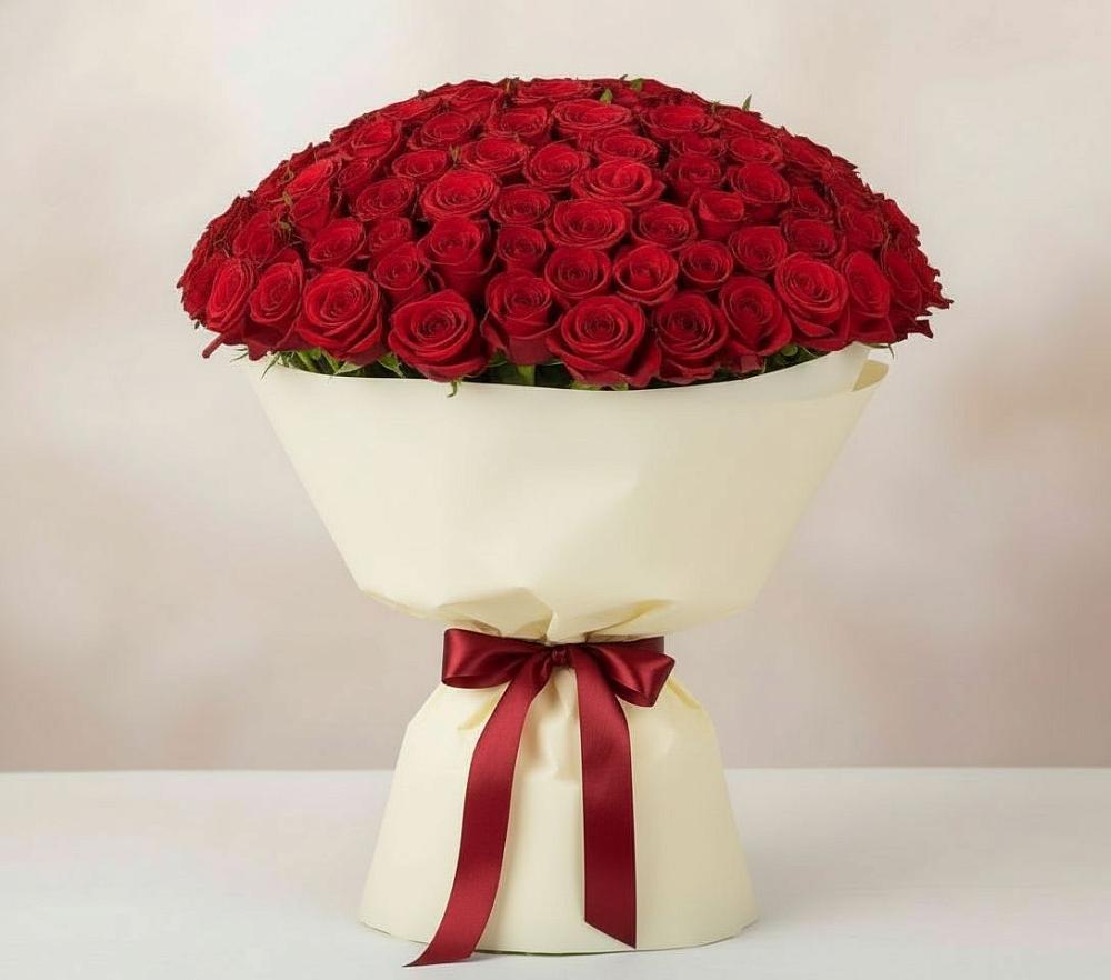 Букет 101 Красная роза Милано в Отказном