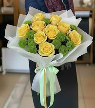 Букет цветов из:  Хризантемы и Розы в Отказном