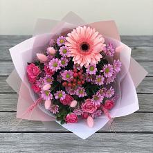 Букет цветов из:  Розы, Герберы и Хризантемы #REPLACE_PRED# Отказном