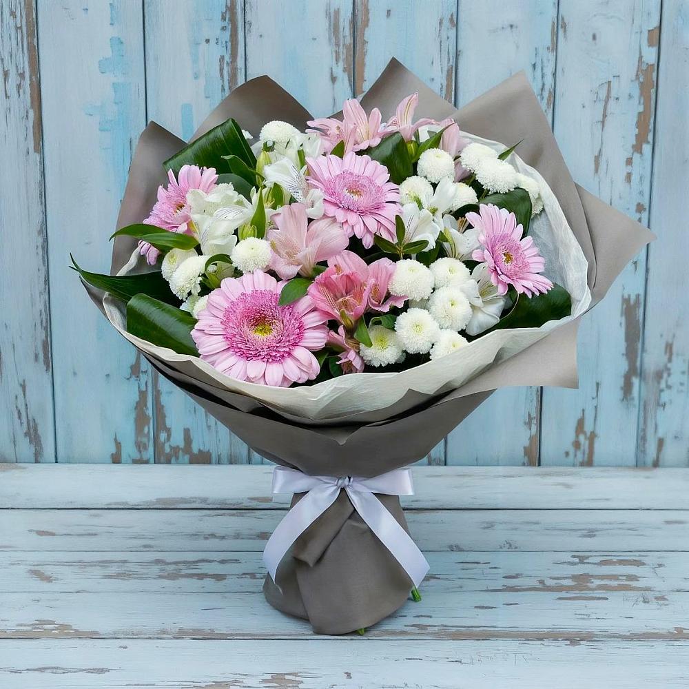 Букет цветов из: Герберы, Альстромерии и Хризантемы в Отказном