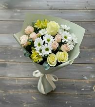 Букет цветов из:  Альстромерии, Розы и Хризантемы в Отказном